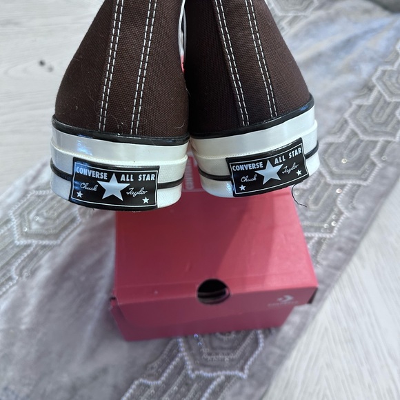 Converse Dark Brown and White High-Top Sneakers - Picture 4 of 9